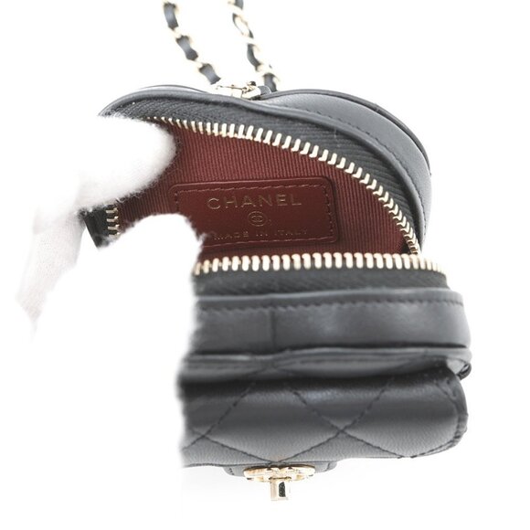 CHANEL Matelasse Heart ChainCoin purse Lambskin Black - Picture 11 of 11